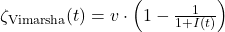  \zeta_{\text{Vimarsha}}(t) = v \cdot \left( 1 - \frac{1}{1 + I(t)} \right) 