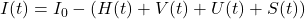 I(t) = I_0 - \left(H(t) + V(t) + U(t) + S(t)\right)