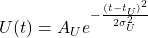 U(t) = A_U e^{-\frac{(t - t_U)^2}{2\sigma_U^2}}