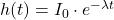 h(t) = I_0 \cdot e^{-\lambda t}