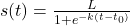 s(t) = \frac{L}{1 + e^{-k(t - t_0)}}