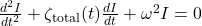  \frac{d^2 I}{dt^2} + \zeta_{\text{total}}(t) \frac{dI}{dt} + \omega^2 I = 0 