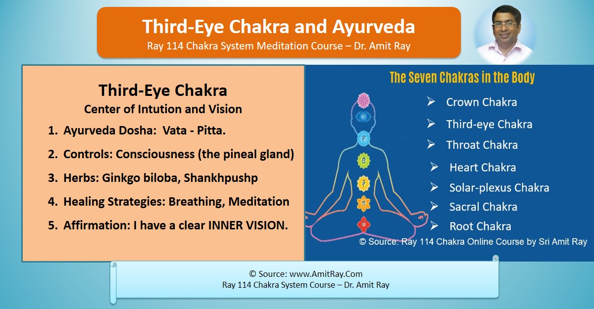Third Eye Chakra Herbs Ayurveda Vata Pitta Kapha Sri Amit Ray Teachings